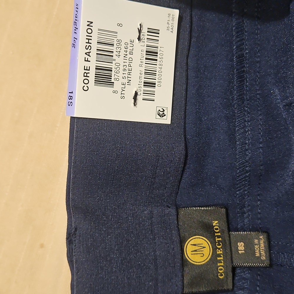 JM Collection Blue Professional Straight Leg Pants 18S